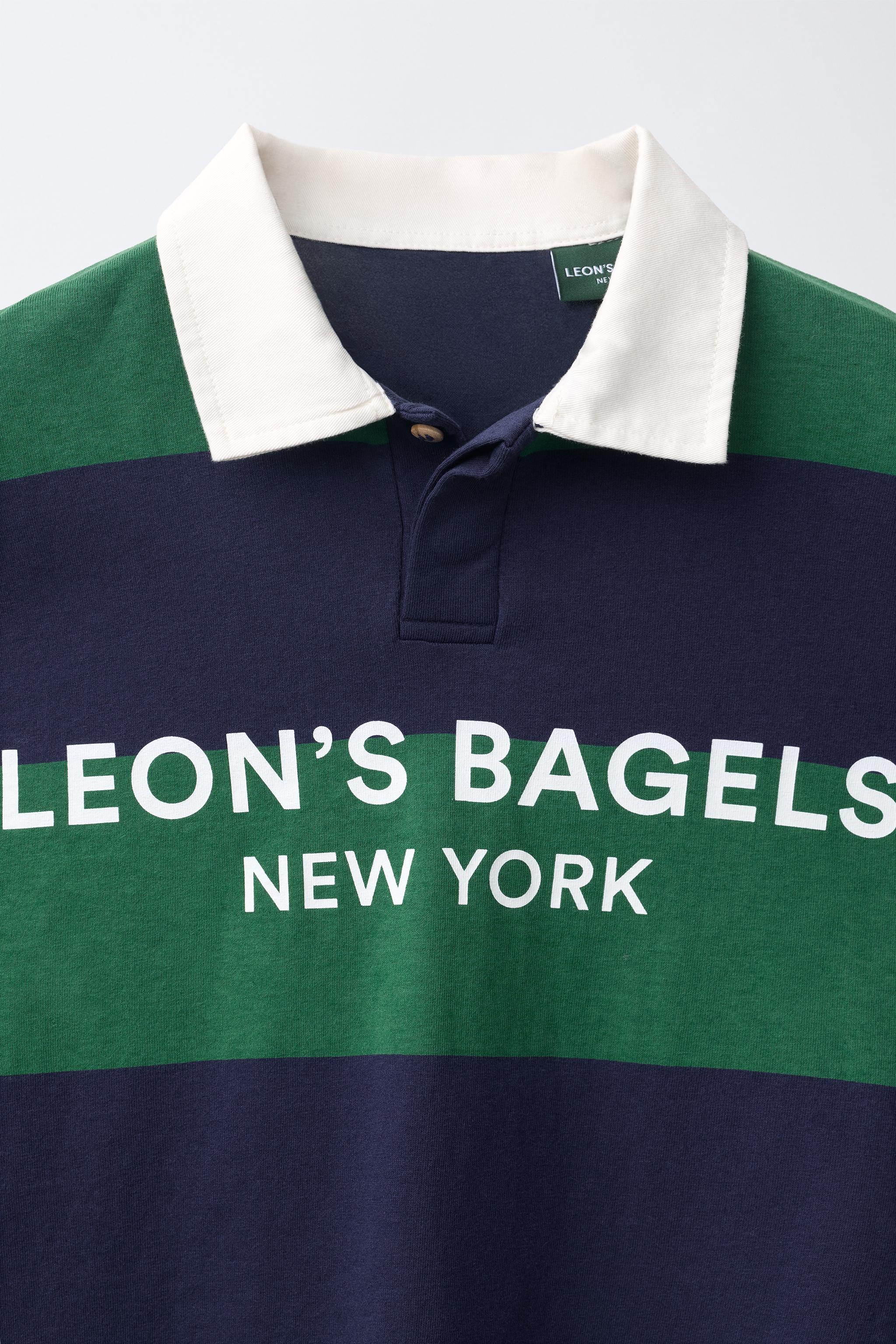 LEON'S BAGELS ® STRIPED POLO SHIRT